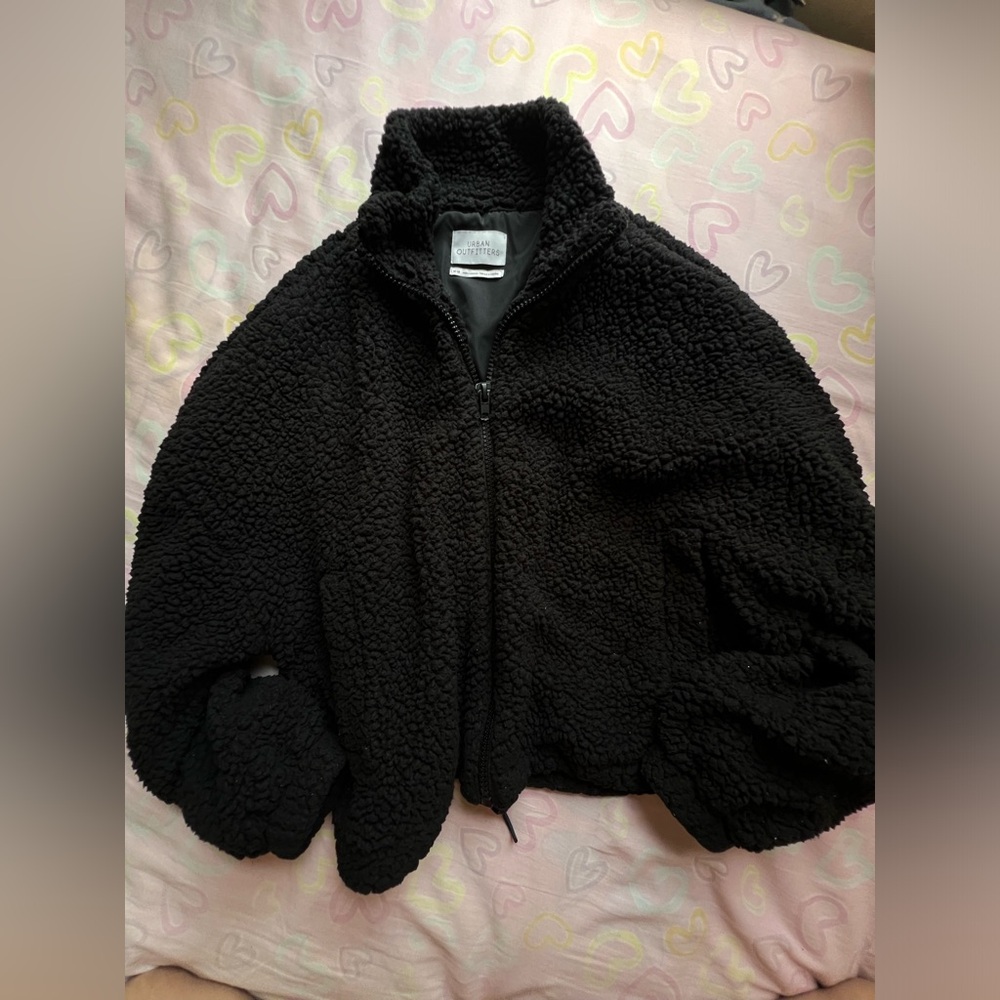 Urban Outfitters, Size M Black Fuzzy Jacket